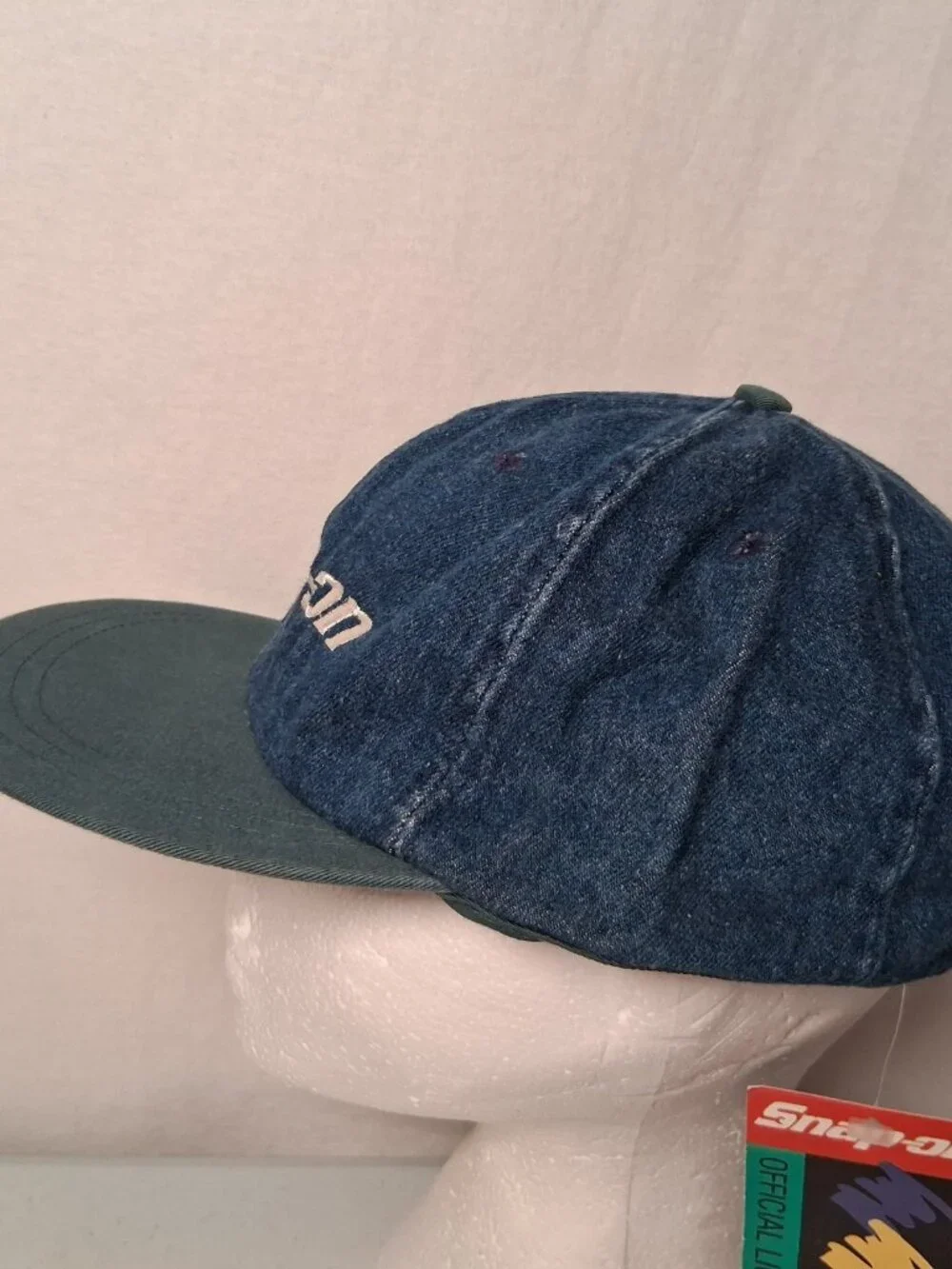 Vintage 1990s Snap On Tools Cap Hat Swingster Denim Strap Back Tool Mechanic NEW
